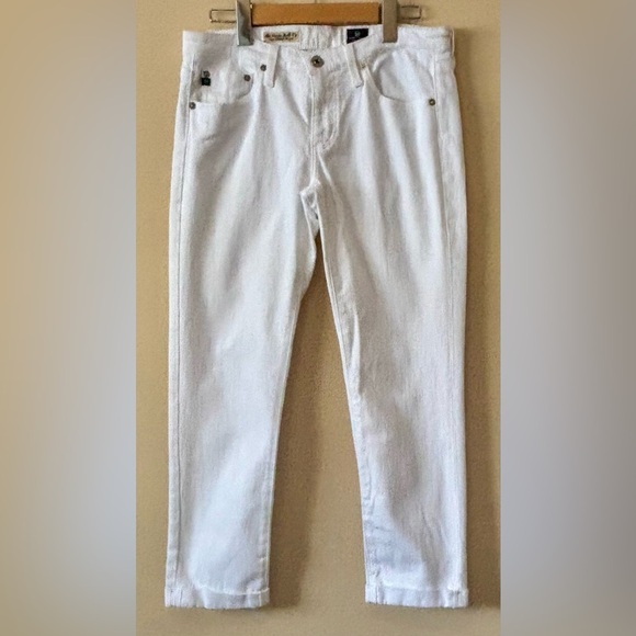 Ag| Adriano Goldschmied Jeans| Chic White ‘Stevie’ Roll-up Slim Straight Sz 29 - Picture 2 of 8